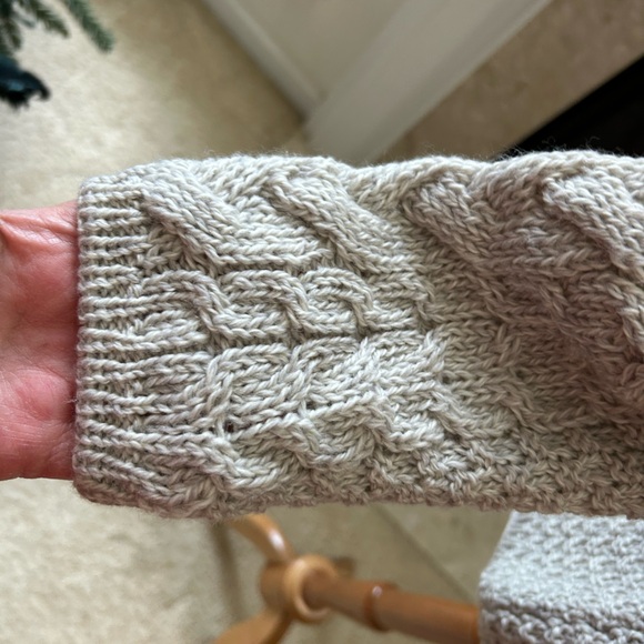 Aran Sweater Market Cable Knit Wool Sweater - Picture 3 of 8